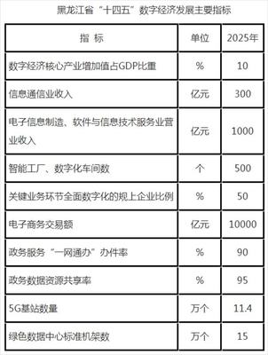 黑龙江省"十四五"数字经济发展规划